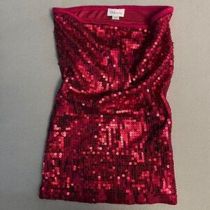 Dynamite Women's Pink and Red Crop-top